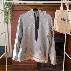 Grey hoodie ribbon laces size L